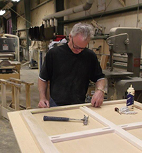 Jeff checking frame dimensions