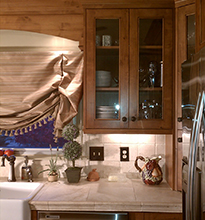 Glass door dish cabinet
